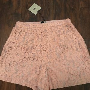 High waisted pink floral shorts